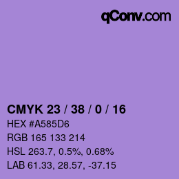 Color code: CMYK 23 / 38 / 0 / 16 | qconv.com