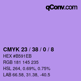 Color code: CMYK 23 / 38 / 0 / 8 | qconv.com