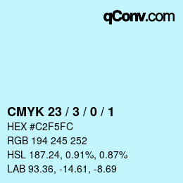 カラーコード: CMYK 23 / 3 / 0 / 1 | qconv.com
