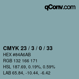 Color code: CMYK 23 / 3 / 0 / 33 | qconv.com