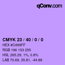カラーコード: CMYK 23 / 40 / 0 / 0 | qconv.com