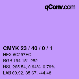 Color code: CMYK 23 / 40 / 0 / 1 | qconv.com