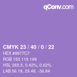 颜色代码: CMYK 23 / 40 / 0 / 22 | qconv.com