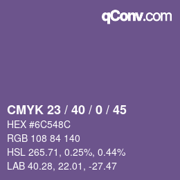 Código de color: CMYK 23 / 40 / 0 / 45 | qconv.com