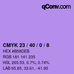 Color code: CMYK 23 / 40 / 0 / 8 | qconv.com