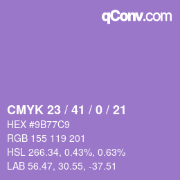 Color code: CMYK 23 / 41 / 0 / 21 | qconv.com