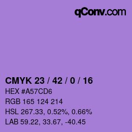 カラーコード: CMYK 23 / 42 / 0 / 16 | qconv.com