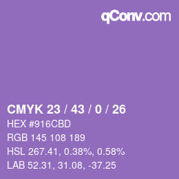 Color code: CMYK 23 / 43 / 0 / 26 | qconv.com