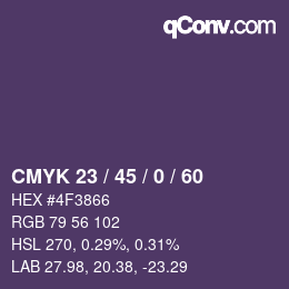 カラーコード: CMYK 23 / 45 / 0 / 60 | qconv.com