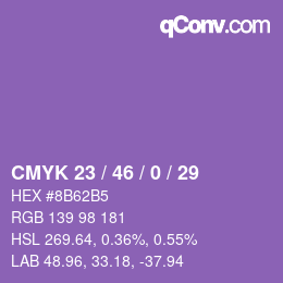 Color code: CMYK 23 / 46 / 0 / 29 | qconv.com