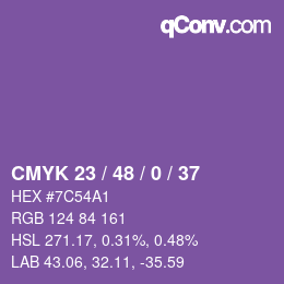 Color code: CMYK 23 / 48 / 0 / 37 | qconv.com