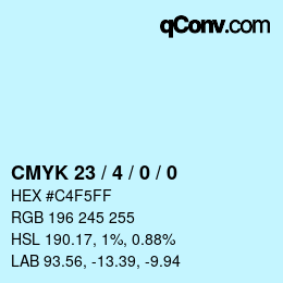 Color code: CMYK 23 / 4 / 0 / 0 | qconv.com