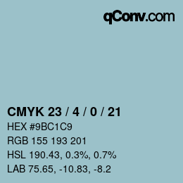 Color code: CMYK 23 / 4 / 0 / 21 | qconv.com