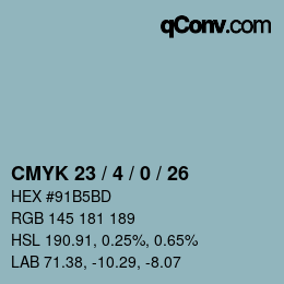 Color code: CMYK 23 / 4 / 0 / 26 | qconv.com