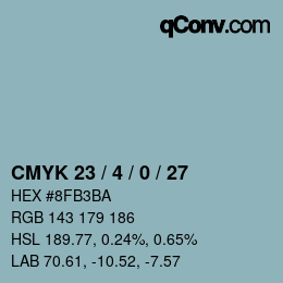 Color code: CMYK 23 / 4 / 0 / 27 | qconv.com