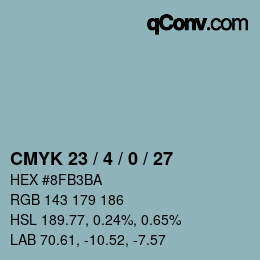 Color code: CMYK 23 / 4 / 0 / 27 | qconv.com