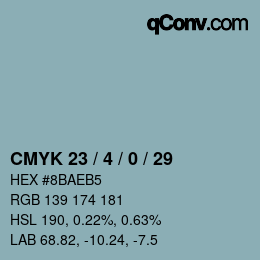 Color code: CMYK 23 / 4 / 0 / 29 | qconv.com