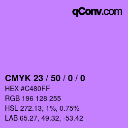 Color code: CMYK 23 / 50 / 0 / 0 | qconv.com