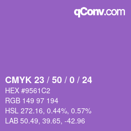 Color code: CMYK 23 / 50 / 0 / 24 | qconv.com