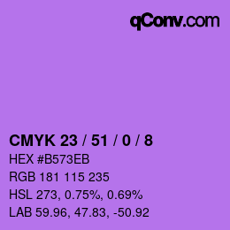 Color code: CMYK 23 / 51 / 0 / 8 | qconv.com