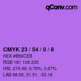 颜色代码: CMYK 23 / 54 / 0 / 8 | qconv.com