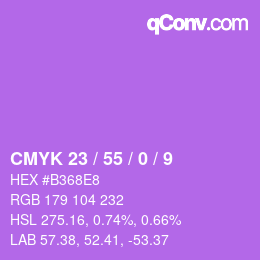 Color code: CMYK 23 / 55 / 0 / 9 | qconv.com