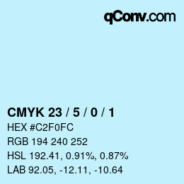 Color code: CMYK 23 / 5 / 0 / 1 | qconv.com