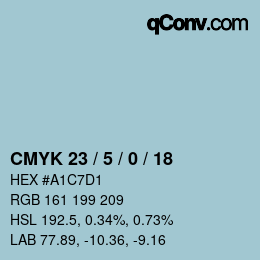 Color code: CMYK 23 / 5 / 0 / 18 | qconv.com