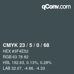 Color code: CMYK 23 / 5 / 0 / 68 | qconv.com