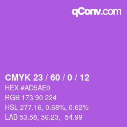 カラーコード: CMYK 23 / 60 / 0 / 12 | qconv.com