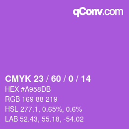 颜色代码: CMYK 23 / 60 / 0 / 14 | qconv.com