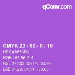 Color code: CMYK 23 / 60 / 0 / 16 | qconv.com