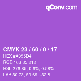 颜色代码: CMYK 23 / 60 / 0 / 17 | qconv.com
