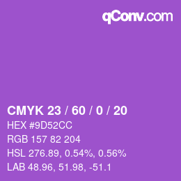 颜色代码: CMYK 23 / 60 / 0 / 20 | qconv.com