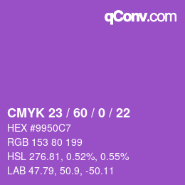 颜色代码: CMYK 23 / 60 / 0 / 22 | qconv.com
