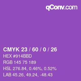 Color code: CMYK 23 / 60 / 0 / 26 | qconv.com