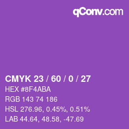 Color code: CMYK 23 / 60 / 0 / 27 | qconv.com