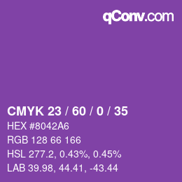 カラーコード: CMYK 23 / 60 / 0 / 35 | qconv.com