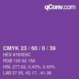 カラーコード: CMYK 23 / 60 / 0 / 39 | qconv.com
