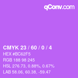 Color code: CMYK 23 / 60 / 0 / 4 | qconv.com