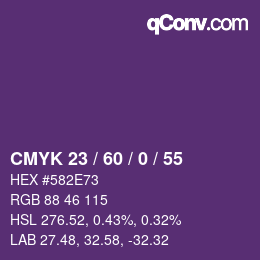 カラーコード: CMYK 23 / 60 / 0 / 55 | qconv.com