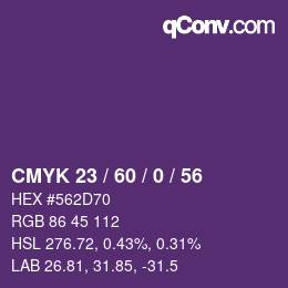 カラーコード: CMYK 23 / 60 / 0 / 56 | qconv.com
