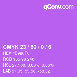 カラーコード: CMYK 23 / 60 / 0 / 6 | qconv.com