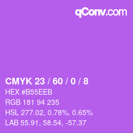 カラーコード: CMYK 23 / 60 / 0 / 8 | qconv.com