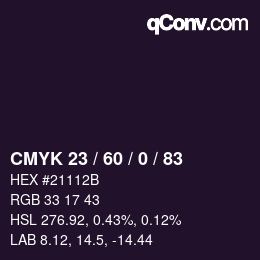 カラーコード: CMYK 23 / 60 / 0 / 83 | qconv.com