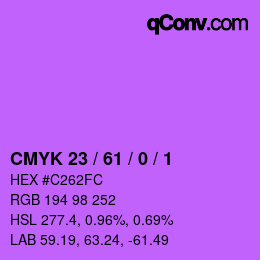 カラーコード: CMYK 23 / 61 / 0 / 1 | qconv.com