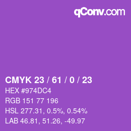 カラーコード: CMYK 23 / 61 / 0 / 23 | qconv.com