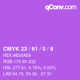 Color code: CMYK 23 / 61 / 0 / 9 | qconv.com