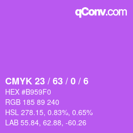 Color code: CMYK 23 / 63 / 0 / 6 | qconv.com