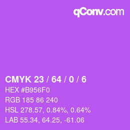 Color code: CMYK 23 / 64 / 0 / 6 | qconv.com